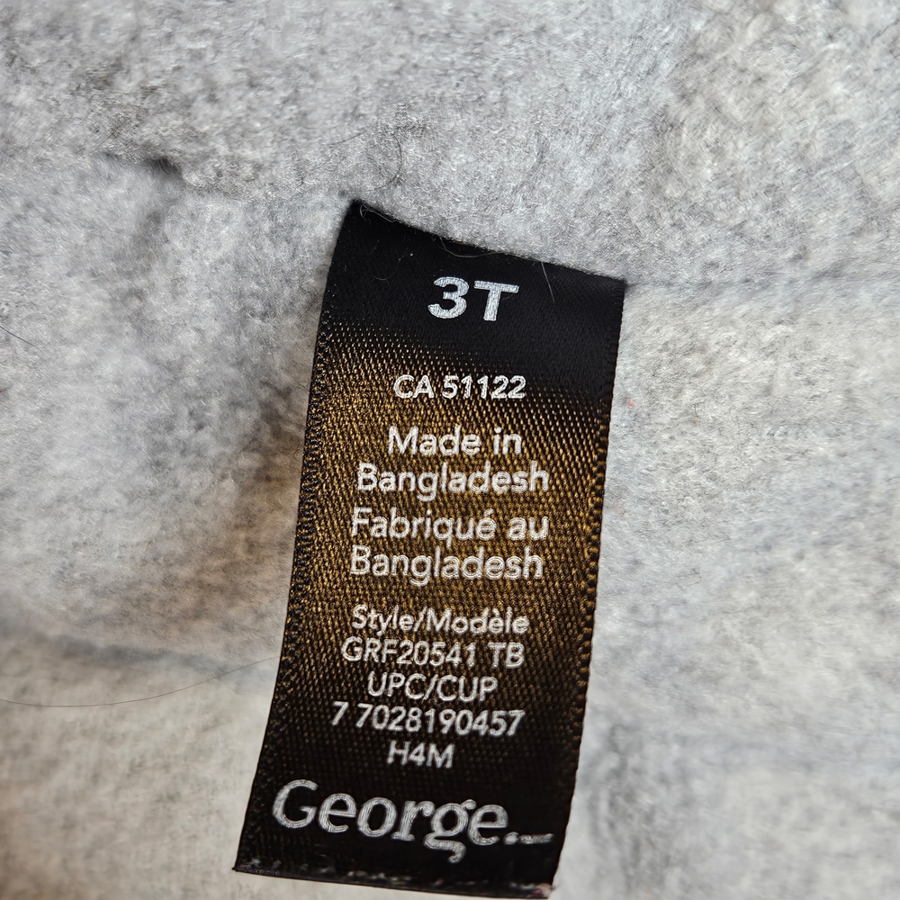 George Boys Blue Grey Hooded Winter Coat Fleece Lined Cozy Size 3T - Picture 3 of 15